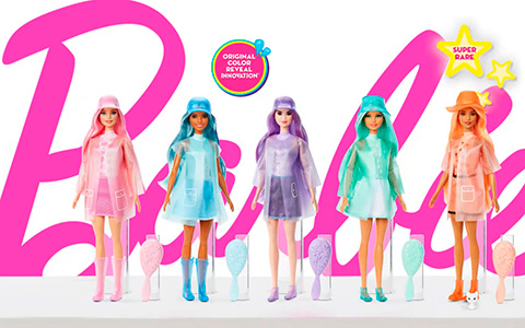 Barbie Color Reveal in rain jackets - Sunshine and Sprinkles 2022