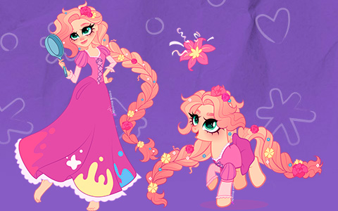 My Little Pony x Disney Princess art fusion