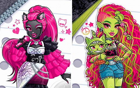 Monster High art inspired by new Monster High G3 dolls and their new design