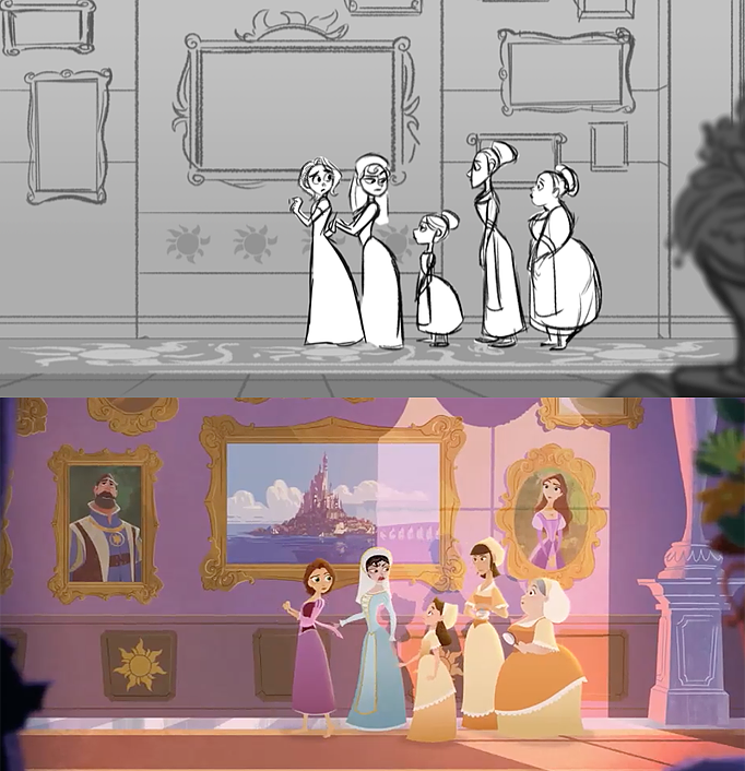 Tangled The Series: Storyboard and final result