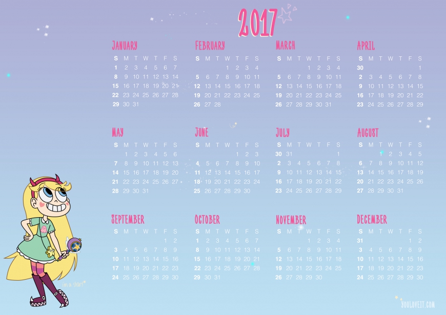 Star vs. the Forces of Evil calendar 2017