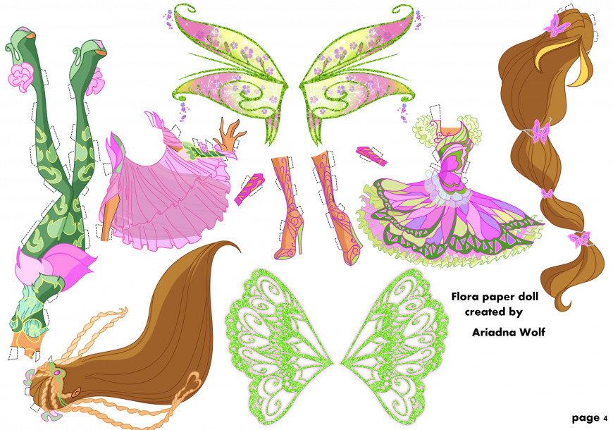 Winx Flora paper doll