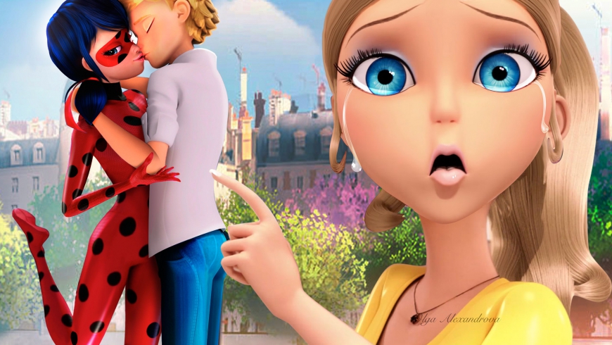 Ladybug & Adrien kiss and sad Cloe