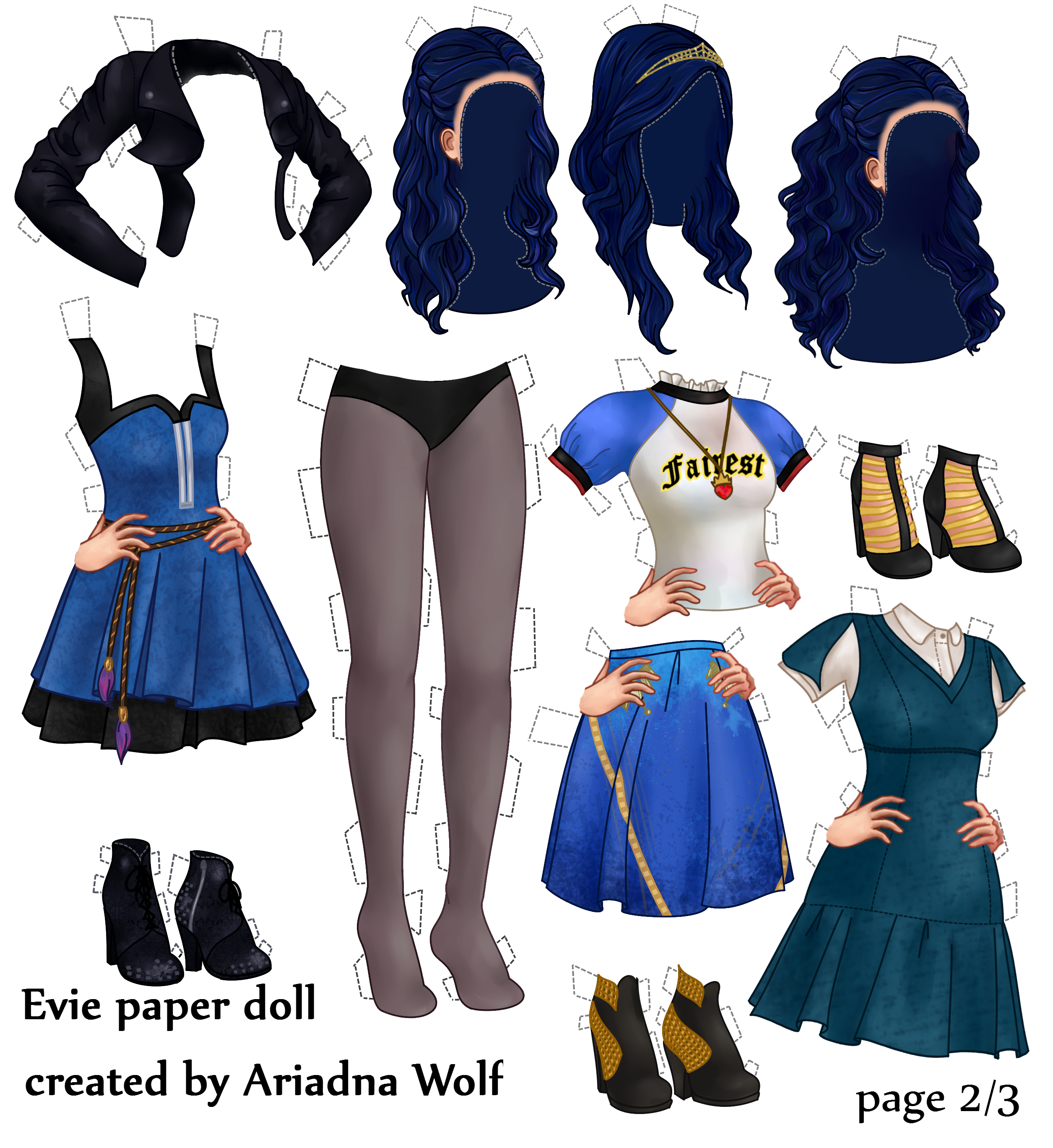 Disney Descendants Evie paper doll YouLoveIt