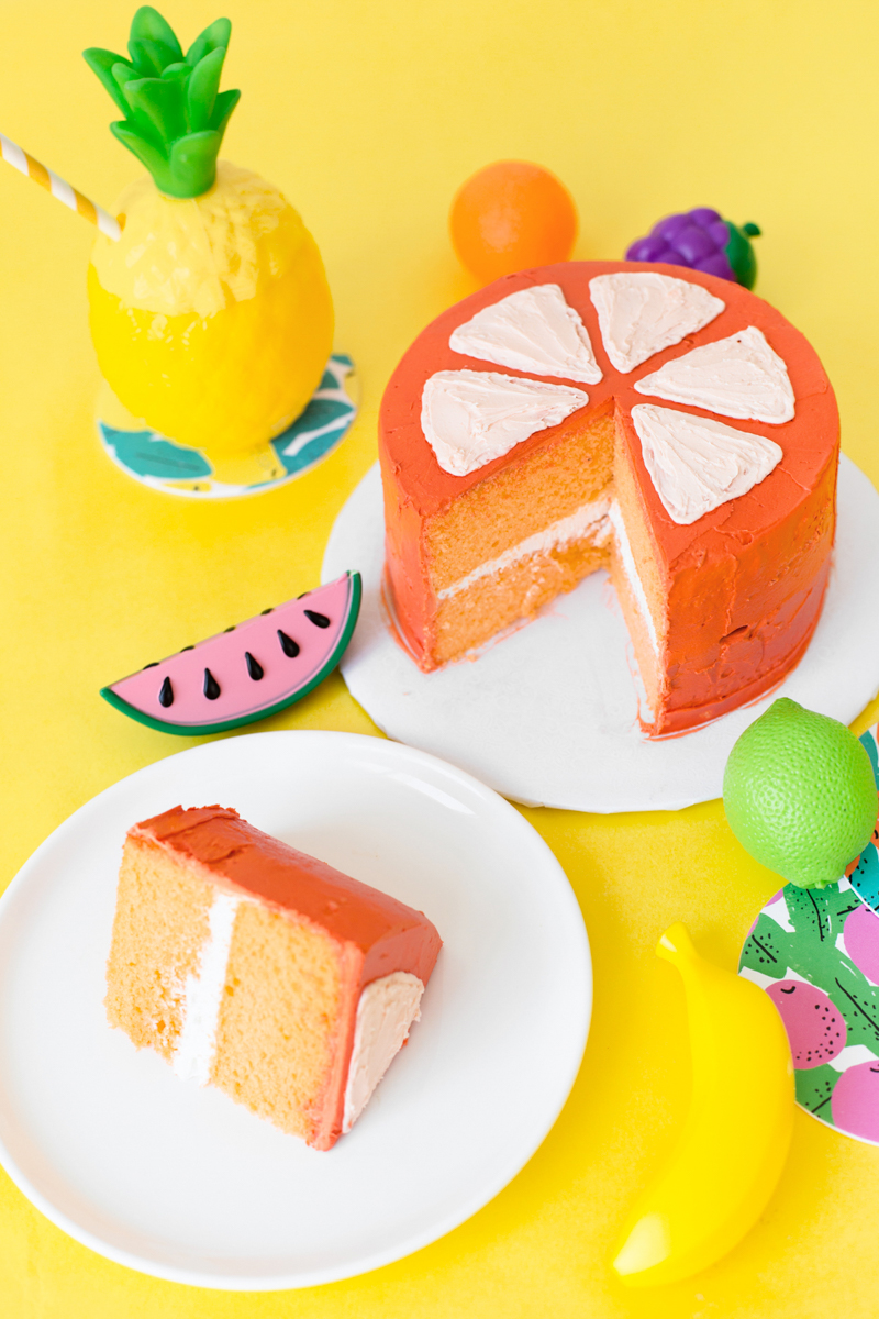 Orange fruit slice cake design