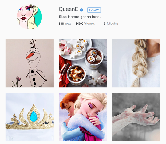 Elsa Frozen instagram