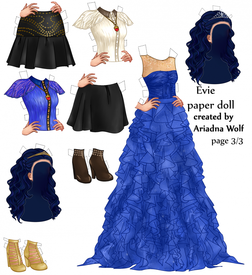 Disney Descendants Evie paper doll