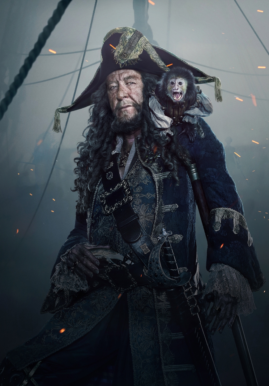 Pirates of the Caribbean 5 Hector Barbossa hi res textless poster