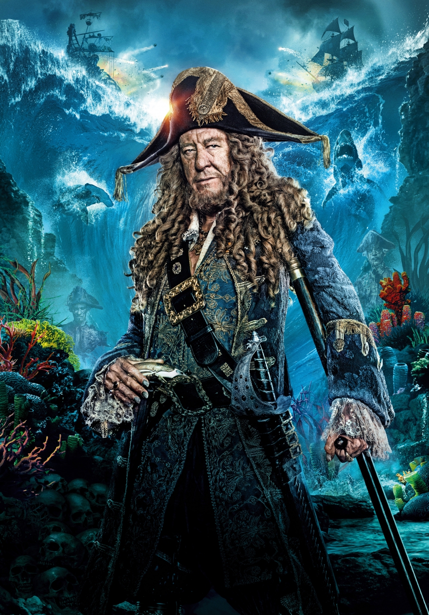 Pirates of the Caribbean 5 captain Hector Barbossa poster