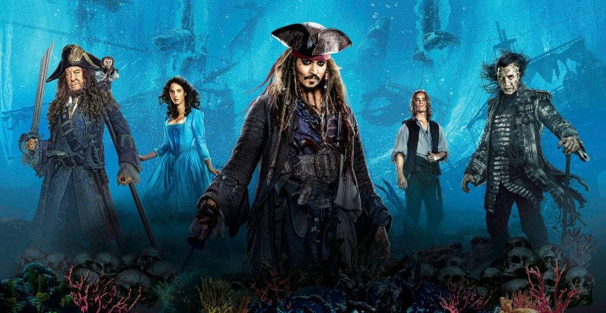 Pirates of the Caribbean 5 big Hi Res poster with all characters