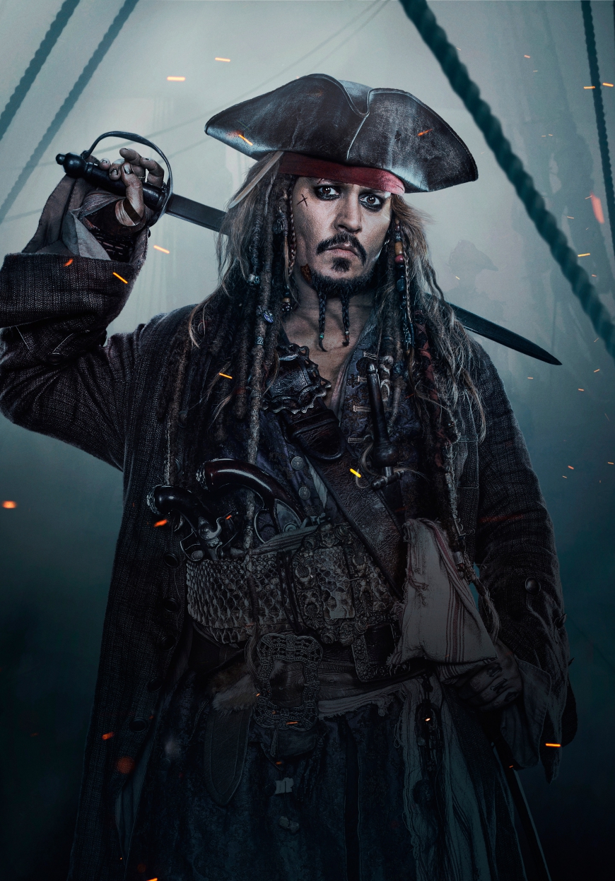 Pirates of the Caribbean 5 Jack Sparrow hi res textless poster