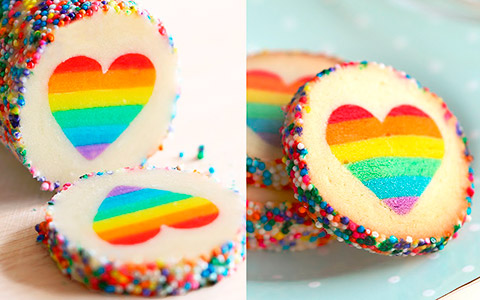 How to make Rainbow Heart Cookies