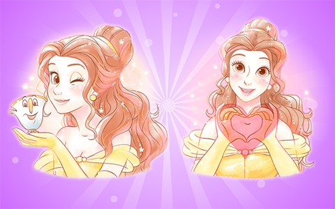 New beautiful pictures of princess Belle with different emotions