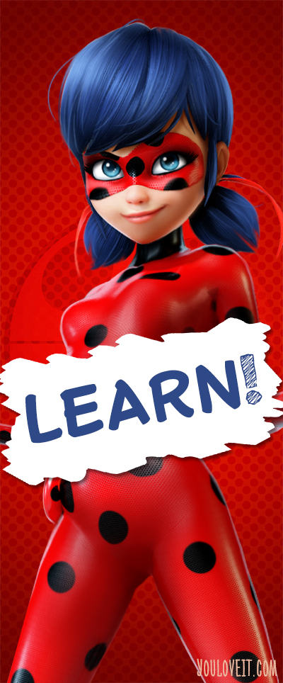 Miraculous LadyBug bookmark - Learn