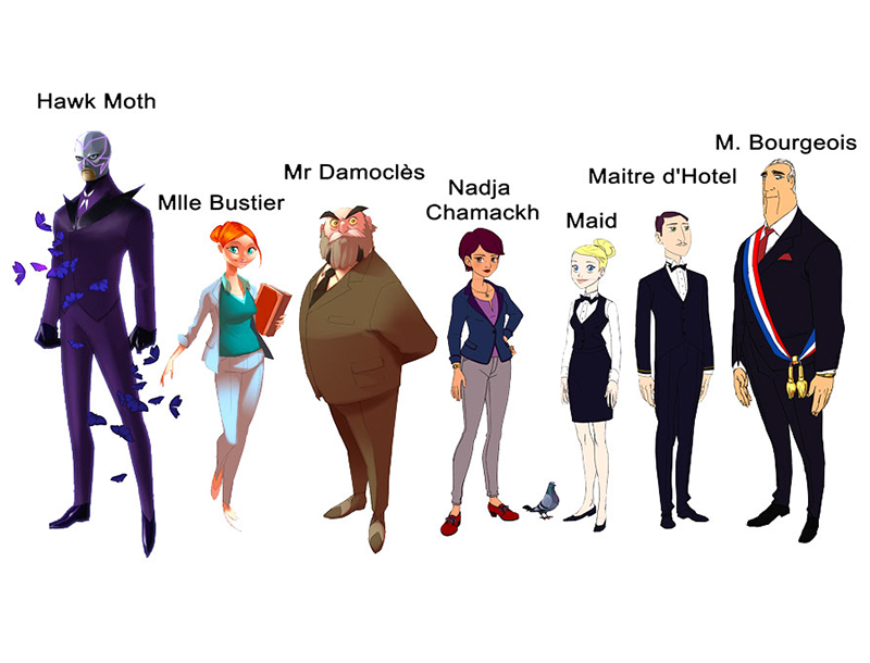 Miraculous Ladybug characters by height