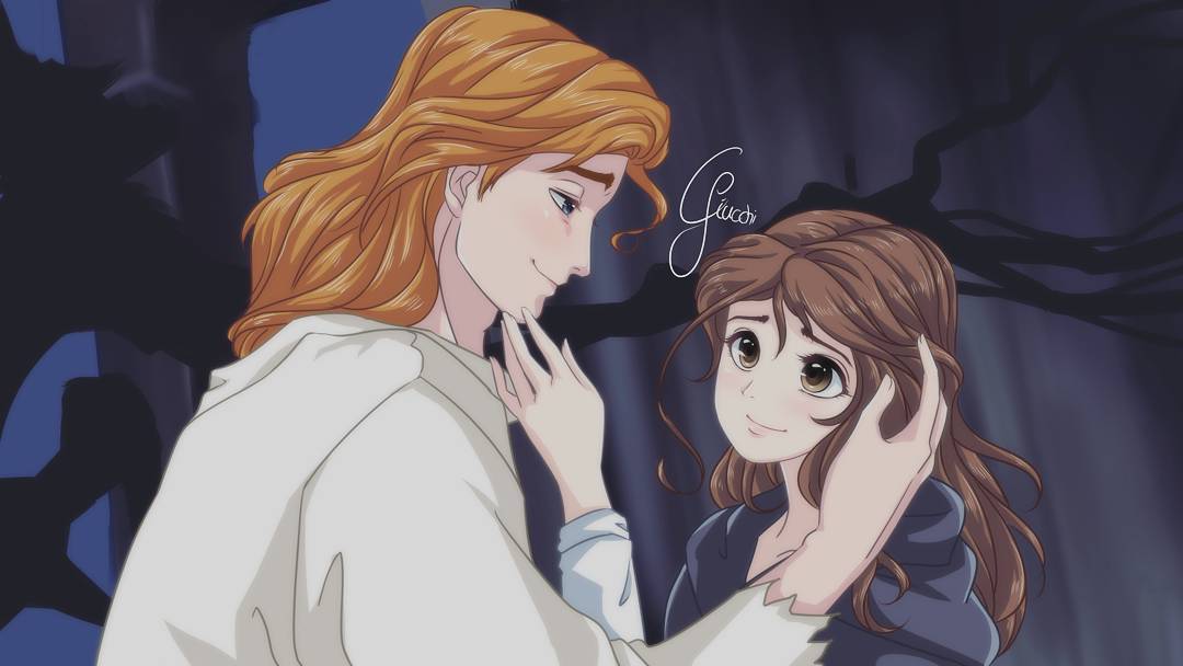 Breathtaking Art Of Disney Couples Drawn In Anime Style Youloveit Com