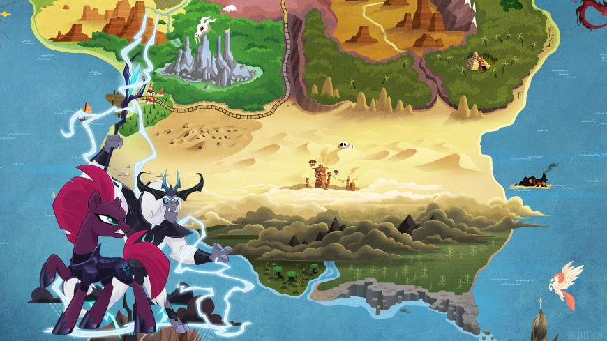 My Little Pony The Movie wallpaper map and Storm King