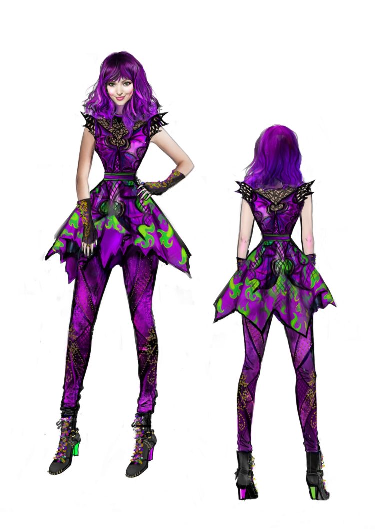 Disney Descendants 2 Mal Isle of the Lost look design