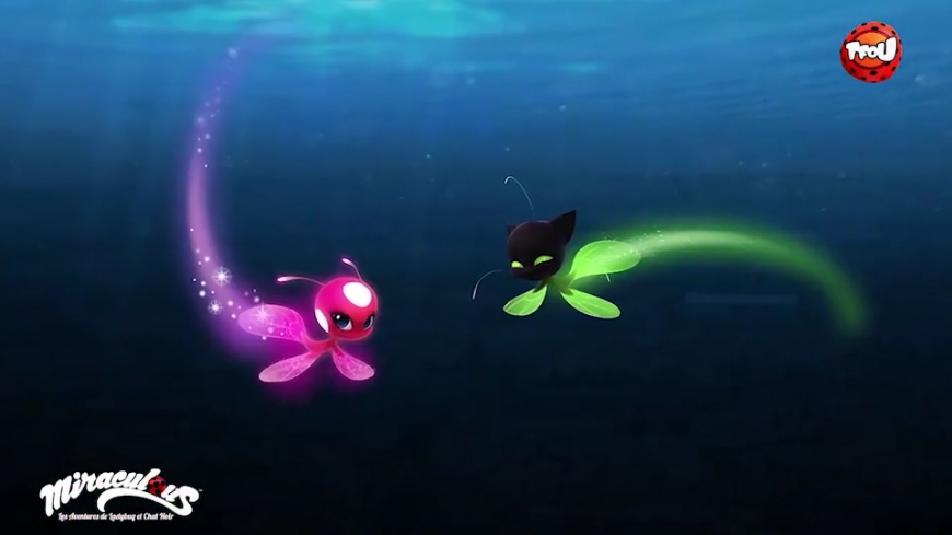 Miraculous Ladybug season 2 Tikki and Plaggue in the underwater transformation