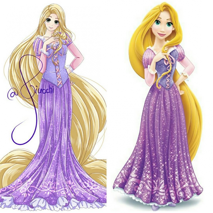 Rapunzel in anime style