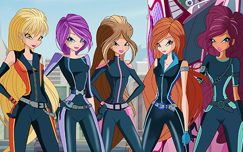 Beautiful arts of Winx in spy outfits from World of Winx