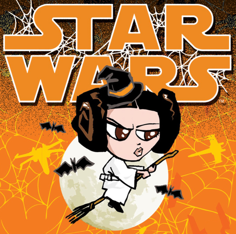 Star Wars Halloween card with princess Leia