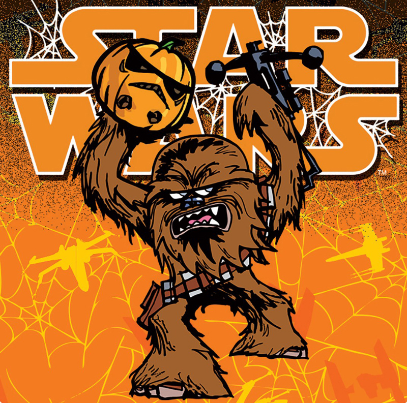 Star Wars Halloween card with Chewbacca