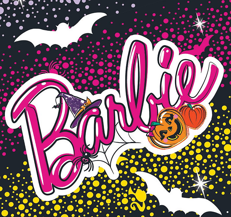 Barbie style Halloween card