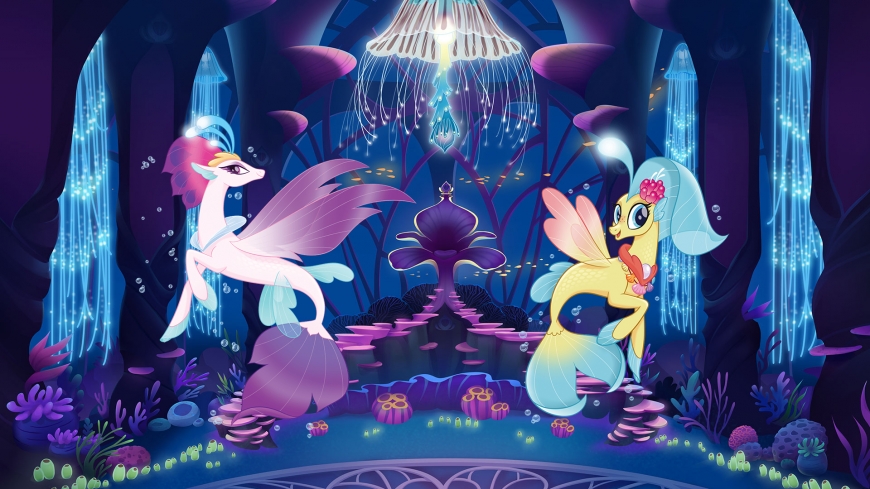 My Little Pony The Movie wallpaper mermaid Queen Novo and princess Sky Star
