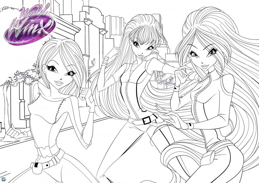 World of Winx coloring poster - spy Winx