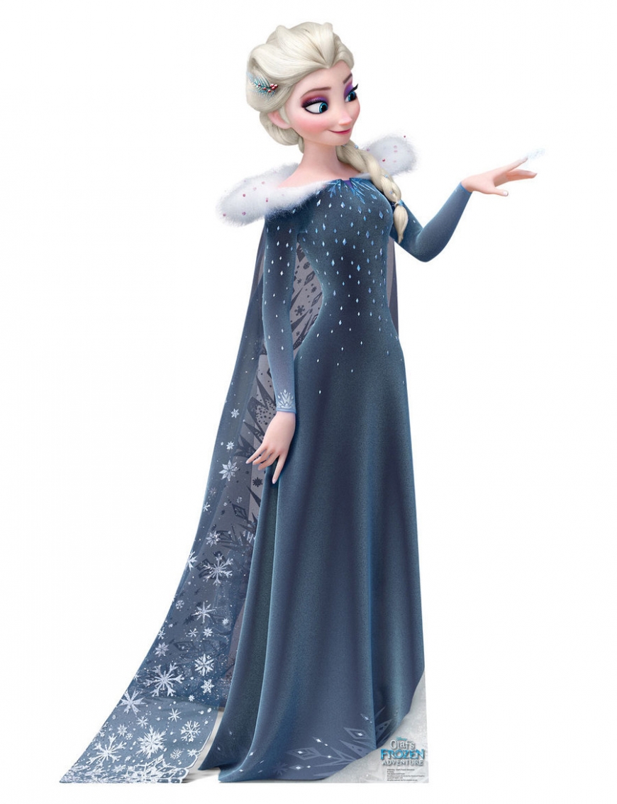 Big picture of Elsa from Olaf’s Frozen Adventure in her winter holiday dress