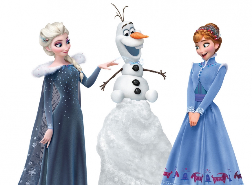 Olaf's Frozen Adventure picture with Elsa, Olaf and Anna