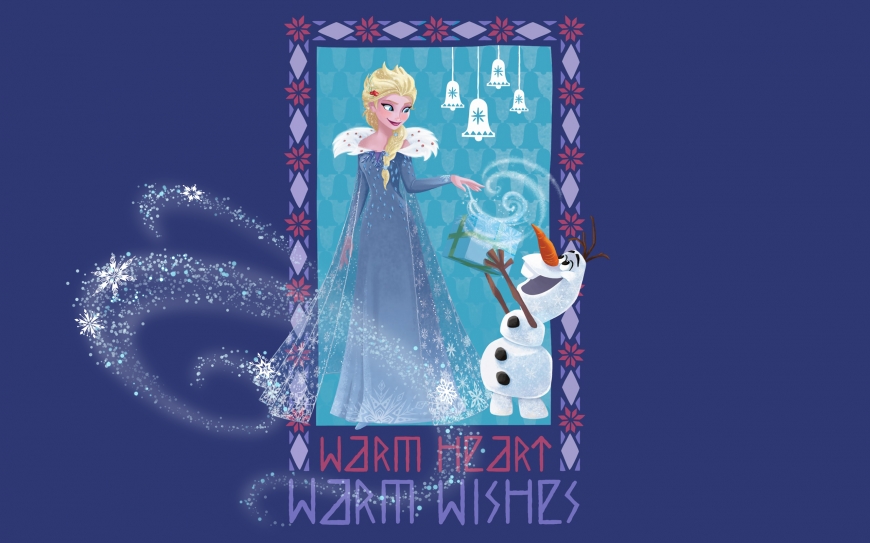  Olaf’s Frozen Adventure wallpaper - Elsa and Olaf with gift