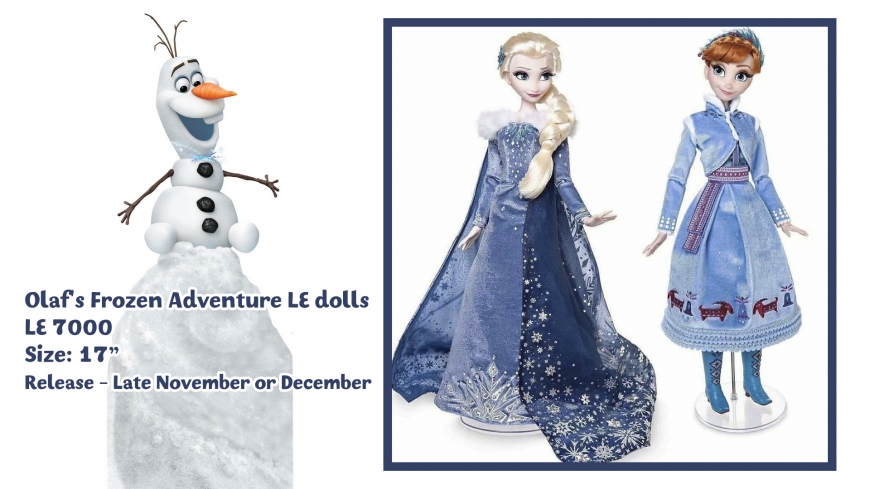 Frozen Elsa and Anna Disney limited edition dolls Olaf's Frozen Adventure