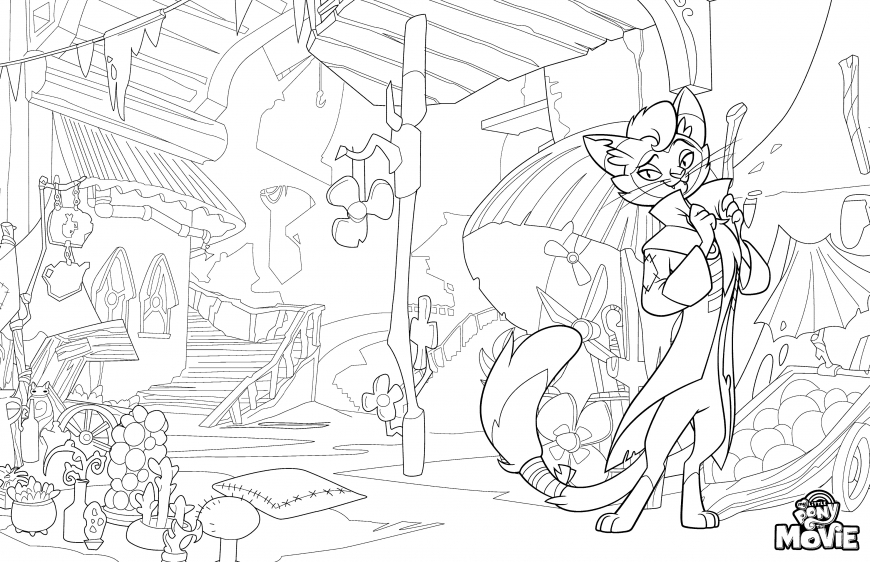 My Little Pony The Movie coloring page with cat Capper