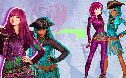 Disney Descendants 2  from movie to cartoon style