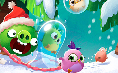 Angry Birds winter phone wallpapers for holidays