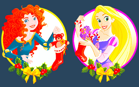 Disney Princess Christmas icons