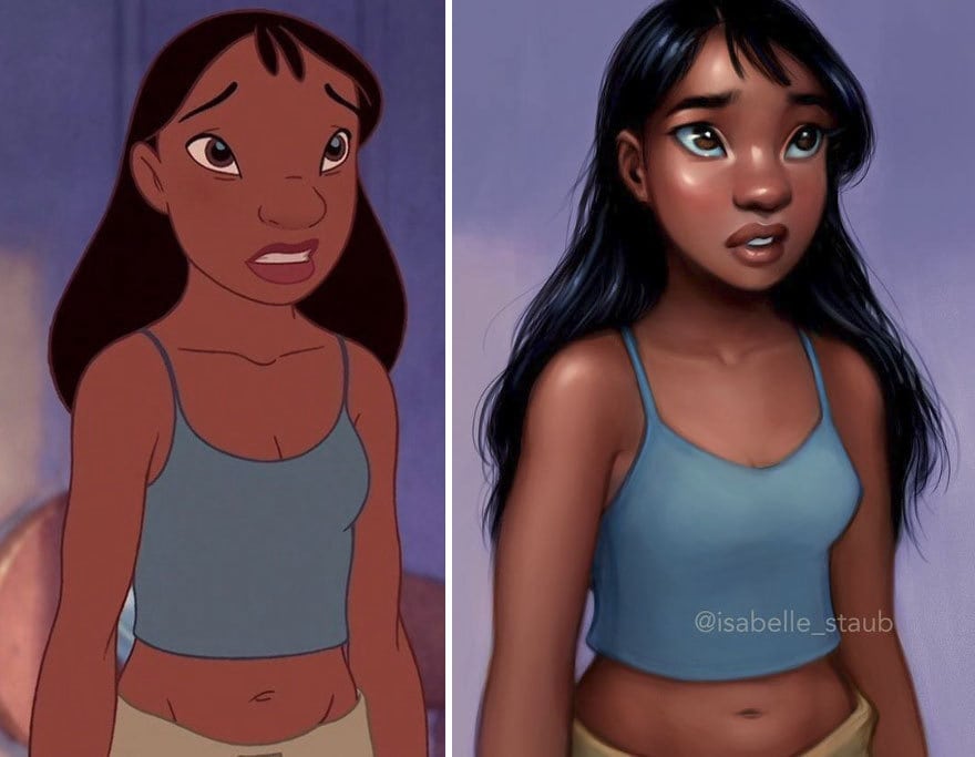 The artist redrawn the heroines of famous cartoons, making them more  realistic 
