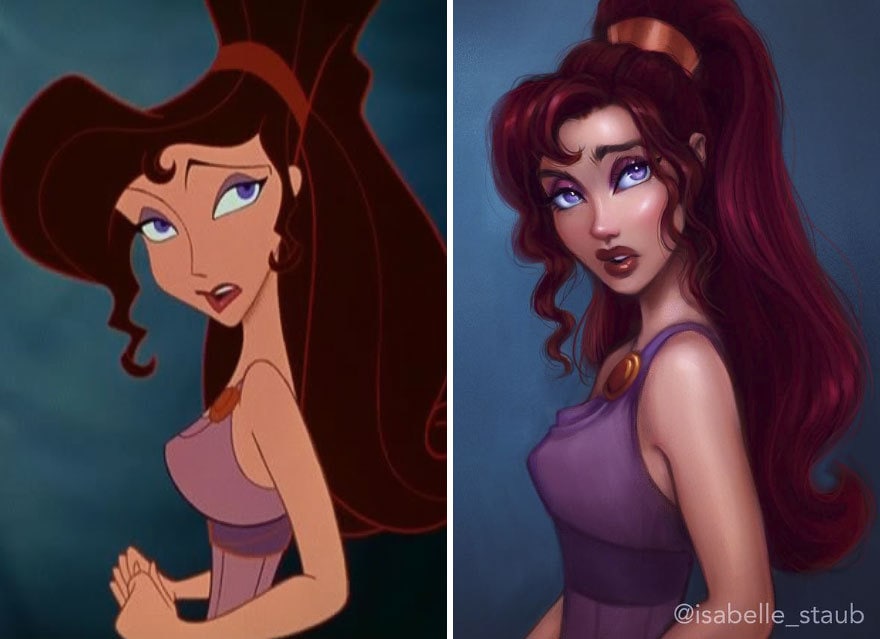 The artist redrawn the heroines of famous cartoons, making them more  realistic 