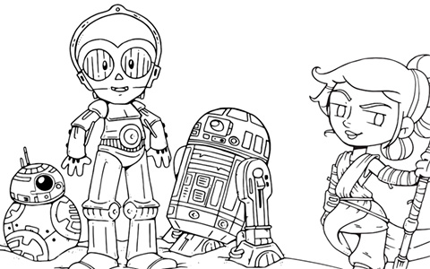 Star Wars: The Last Jedi cute coloring pages