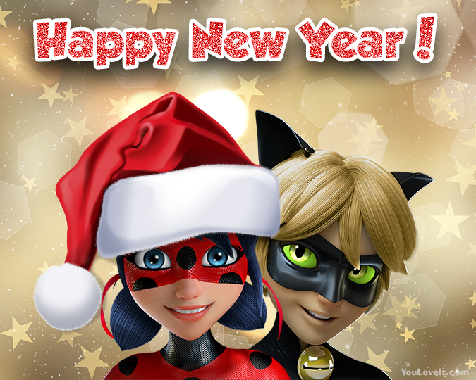 Miraculous Ladybug New Year cards - pictures