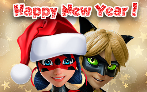 Miraculous Ladybug Happy New Year pictures - cards