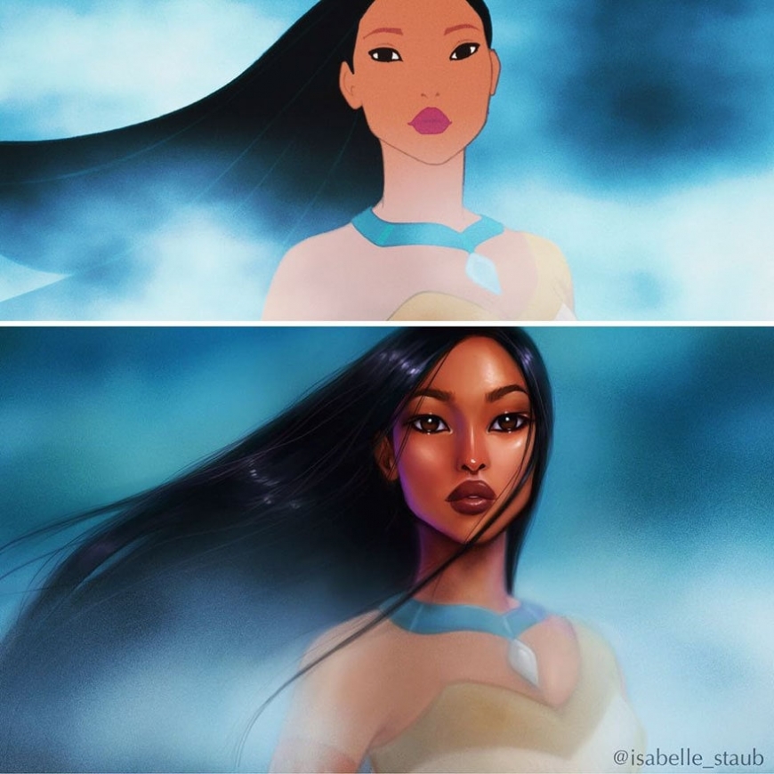 Redrawn realistic Pocahontas, "Pocahontas"