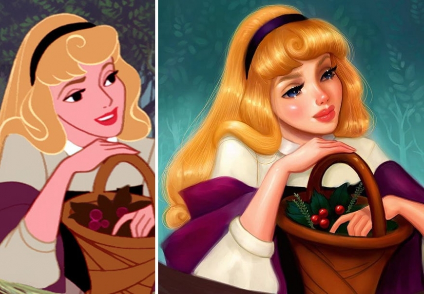 Redrawn realistic Aurora, "The Sleeping Beauty"