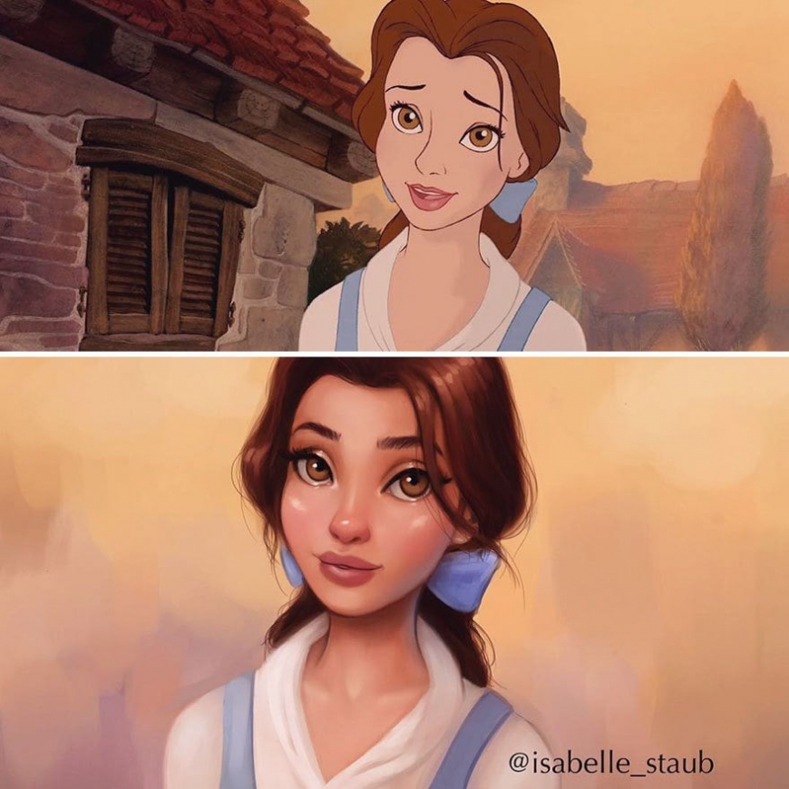 Redrawn realistic Bell, "Beauty and the Beast"