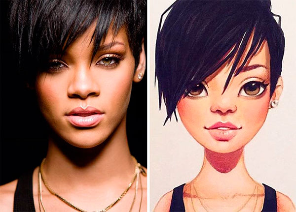 Singer Rihanna as toon
