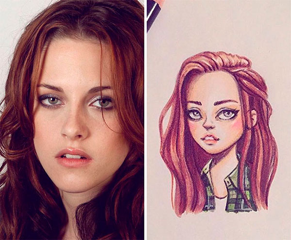 Actress Kristen Stewart as toon