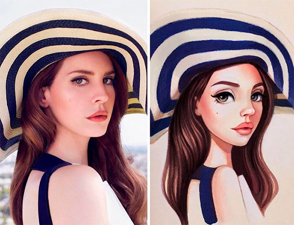 Singer Lana Del Rey as toon
