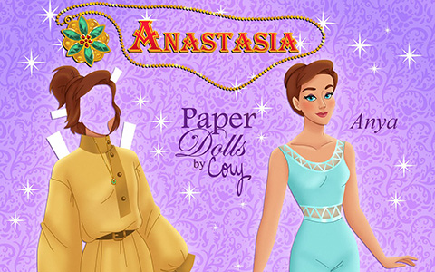 Anastasia paper doll with clothes